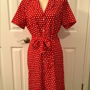 A New Day red/white polka dot dress